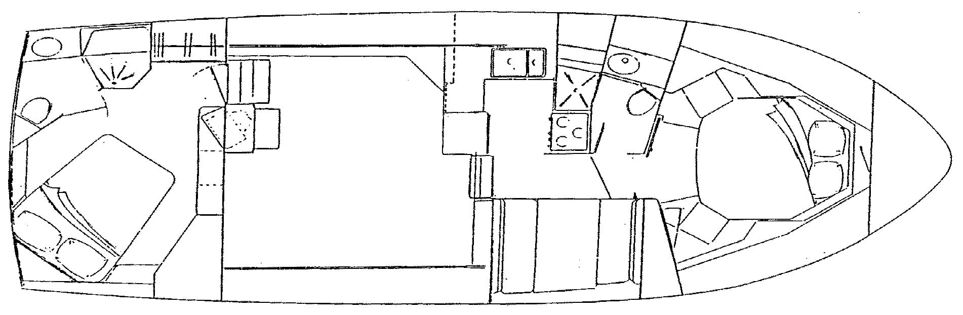 Tollycraft Yachts 40 Sundeck floor plan