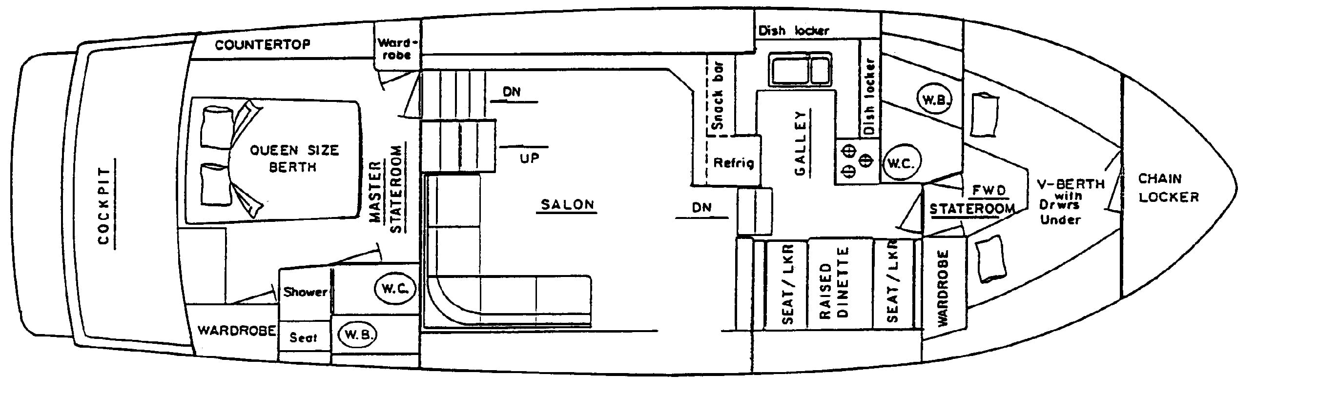 Tollycraft Yachts 44-45 Cockpit MY floor plan