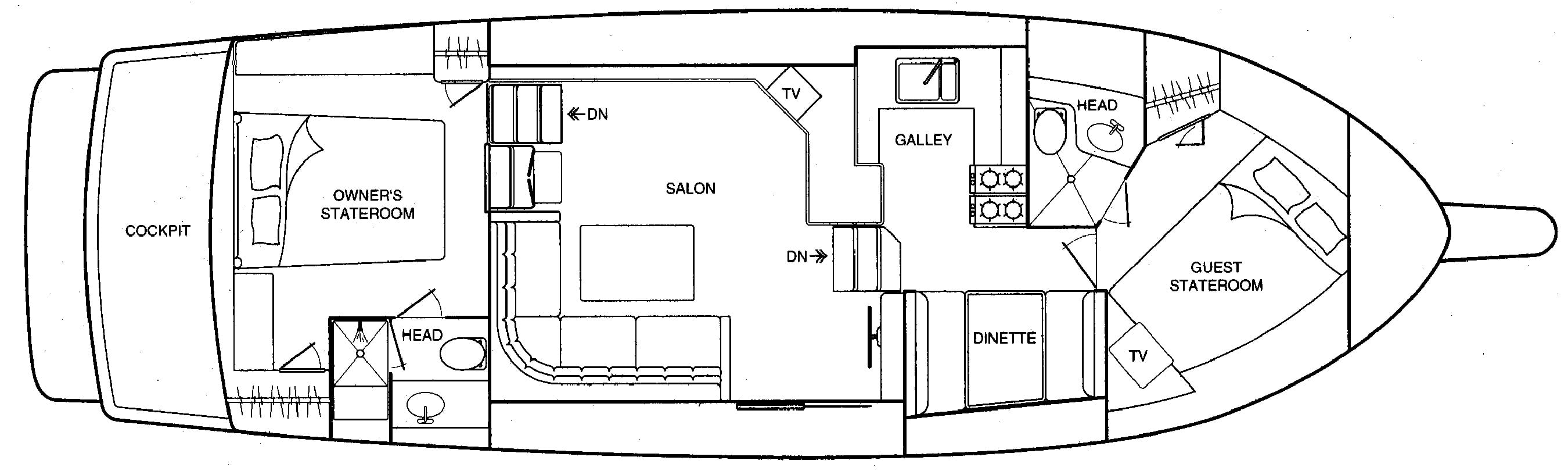 Tollycraft Yachts 44-45 Cockpit MY floor plan