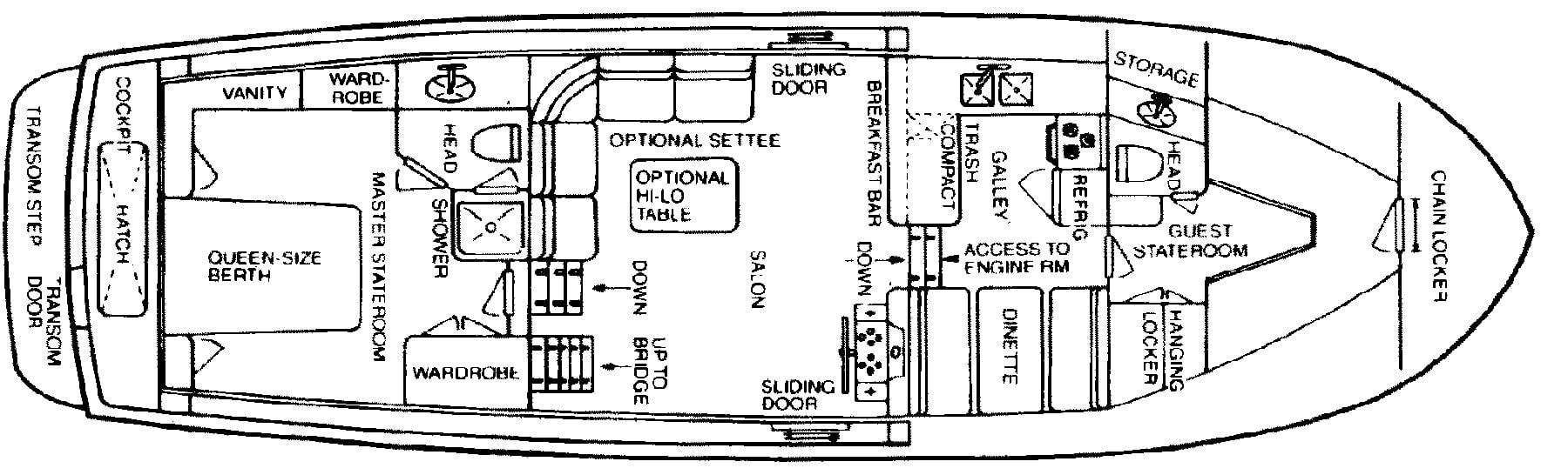 Tollycraft Yachts 48 Motor Yacht floor plan