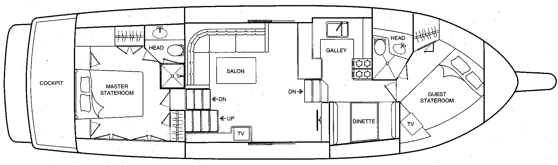 Tollycraft Yachts 48 Motor Yacht floor plan
