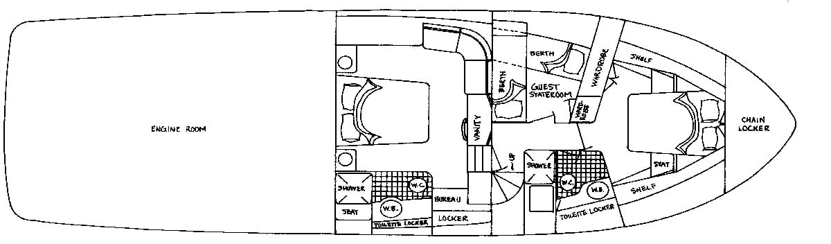 Tollycraft Yachts 53 Motor Yacht floor plan