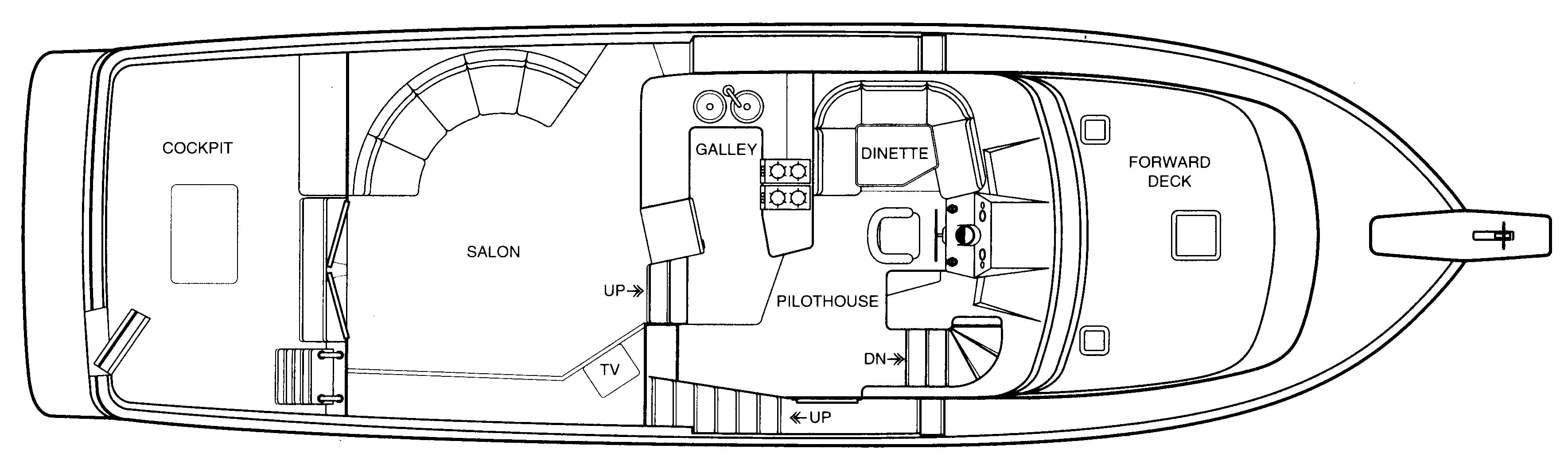 Tollycraft Yachts 57 Cockpit Motor Yacht floor plan