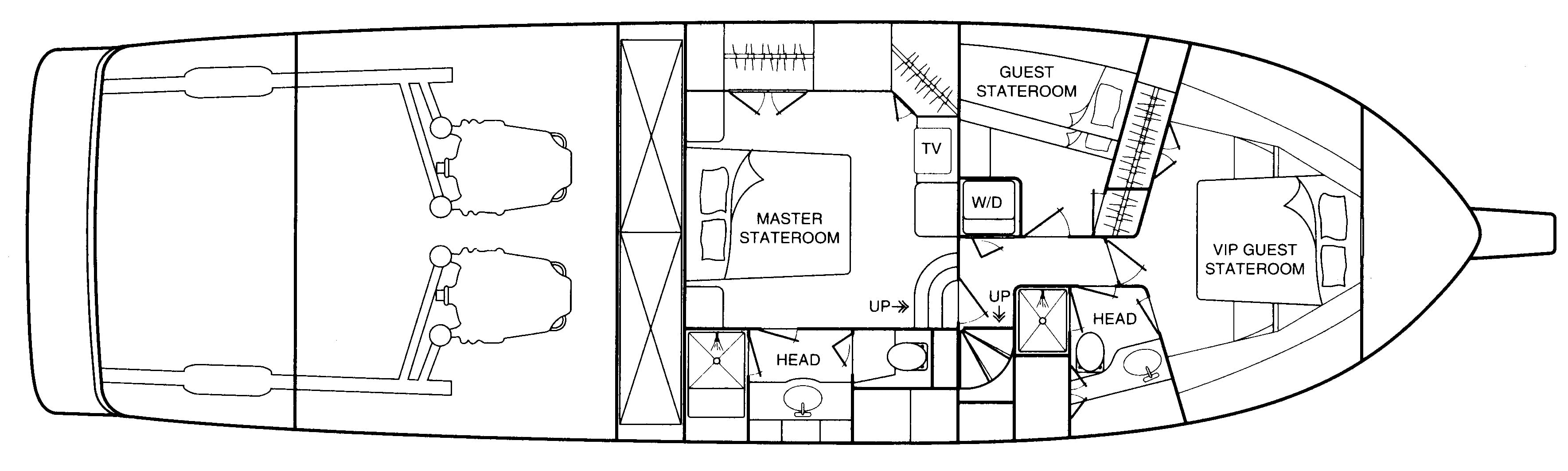 Tollycraft Yachts 57 Cockpit Motor Yacht floor plan