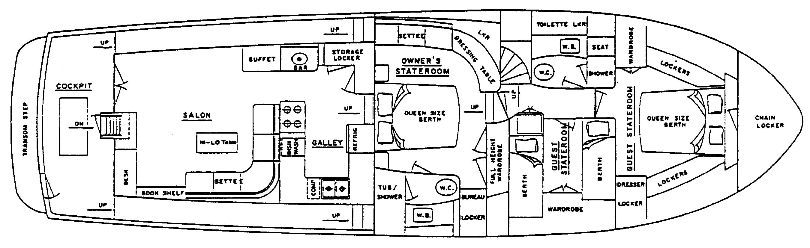 Tollycraft Yachts 61 Pilothouse floor plan