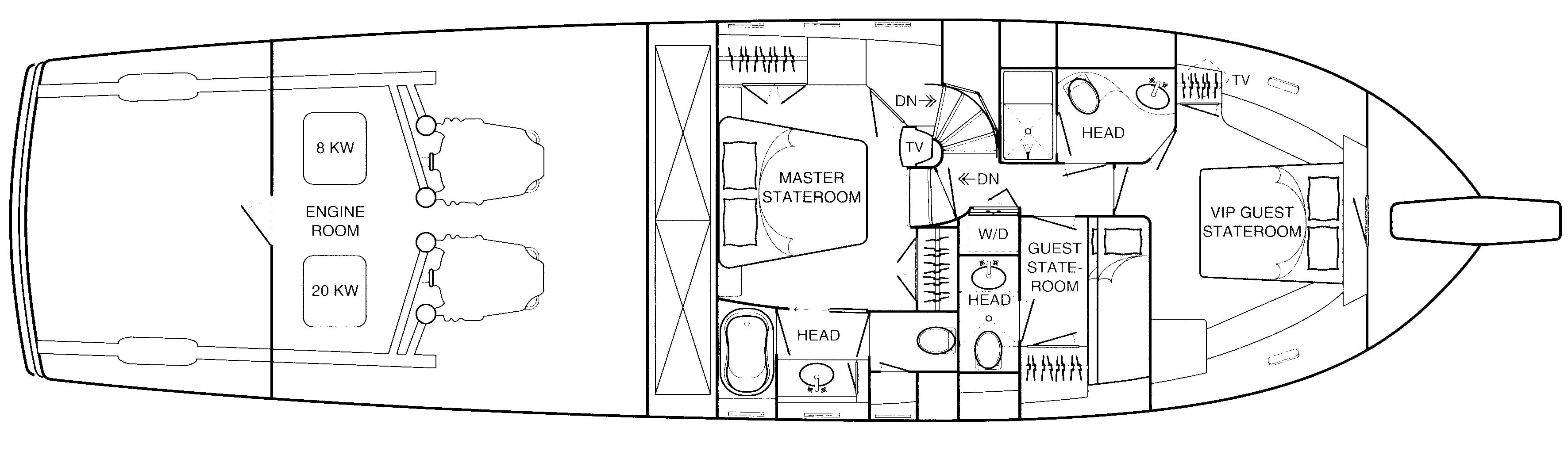 Tollycraft Yachts 65 Pilothouse Cockpit MY floor plan