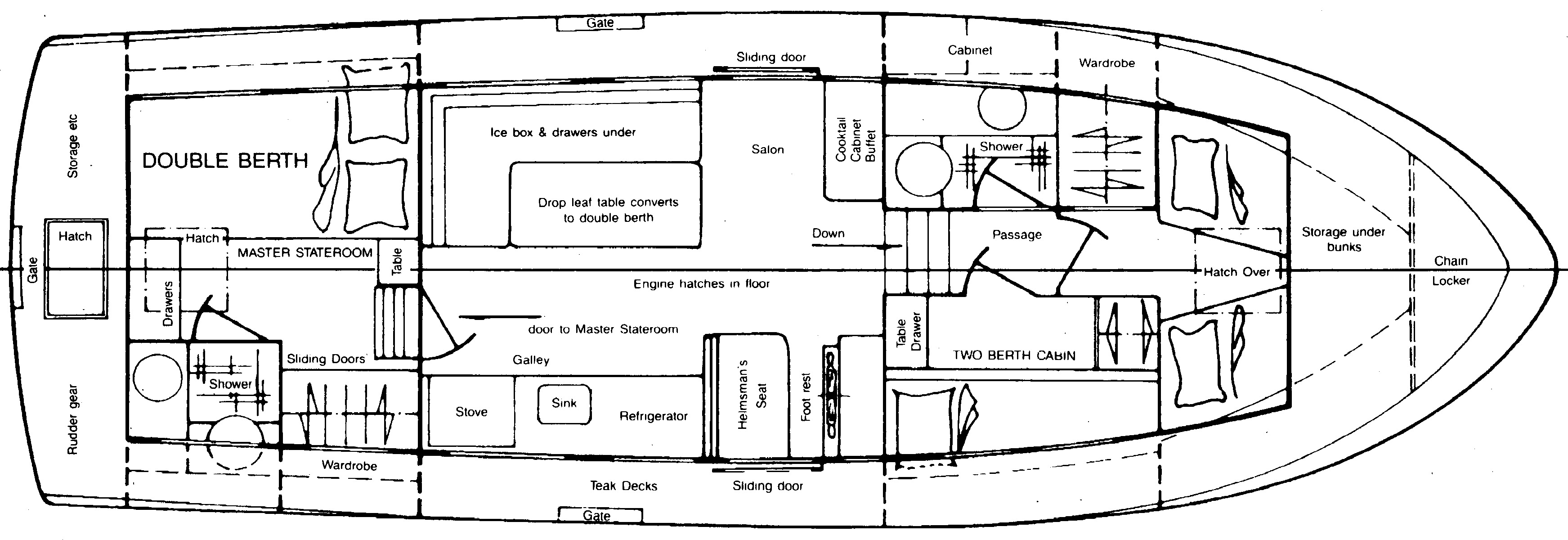Island Gypsy 36 Quad Cabin floor plan