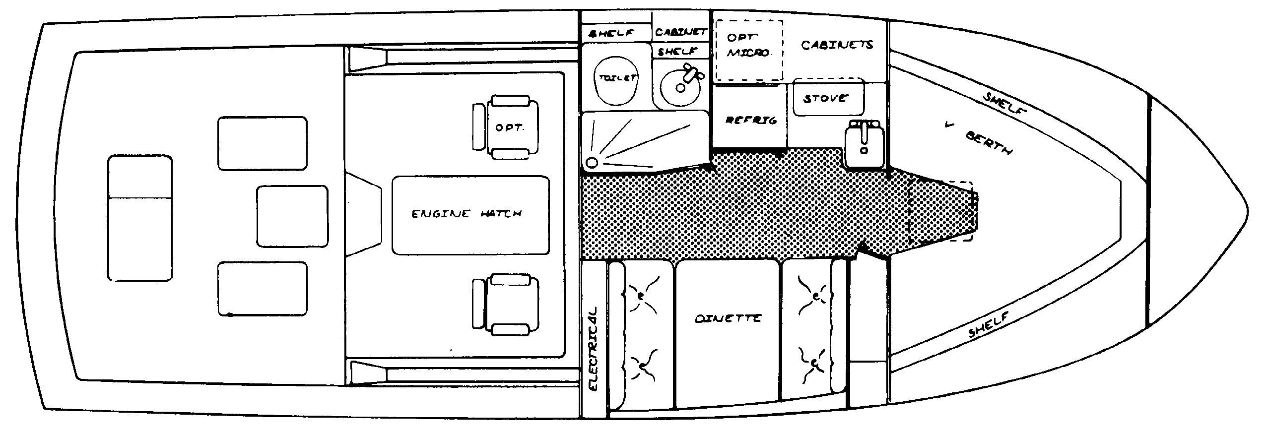 Topaz 32 Sportfisherman floor plan