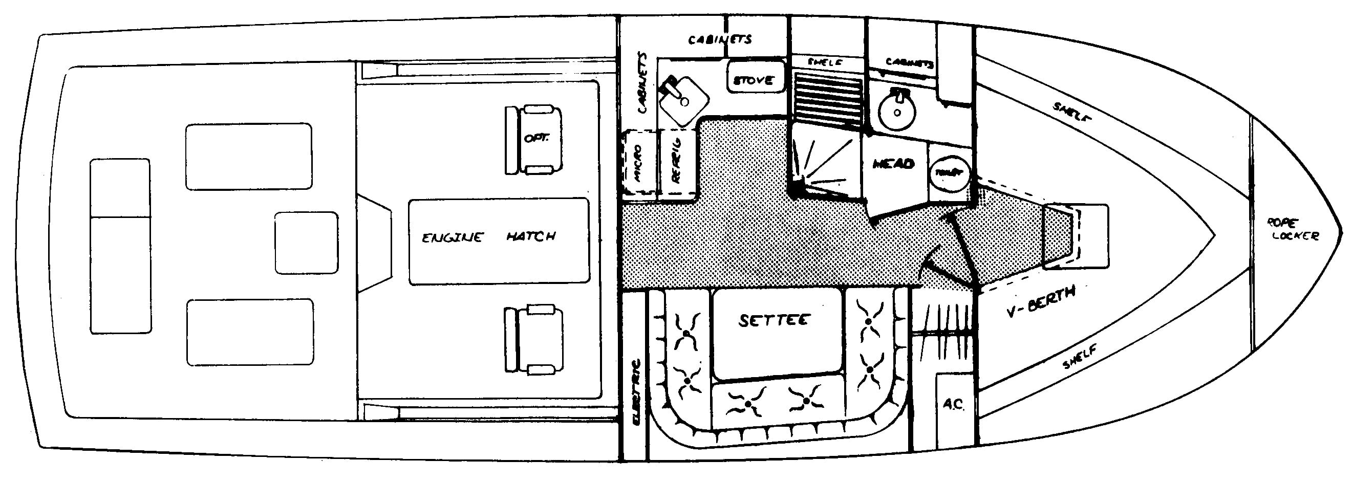 Topaz 37 Sportfisherman floor plan