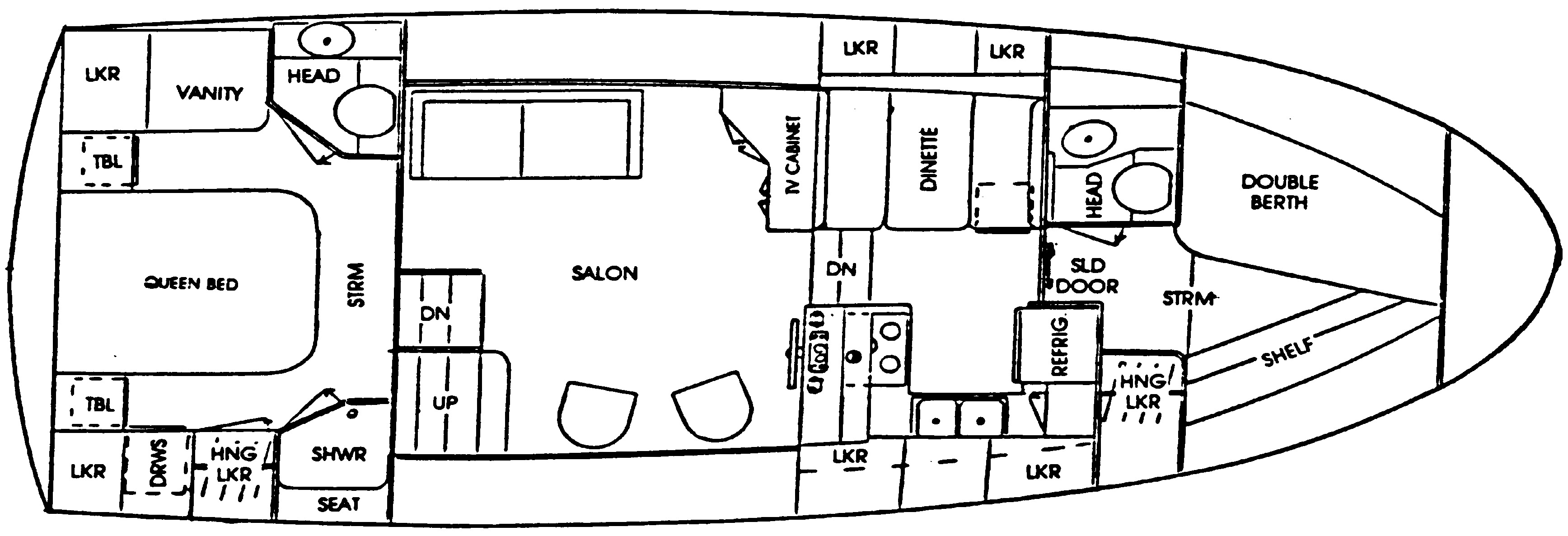 Marine Trader Yachts 39 Tradewinds floor plan