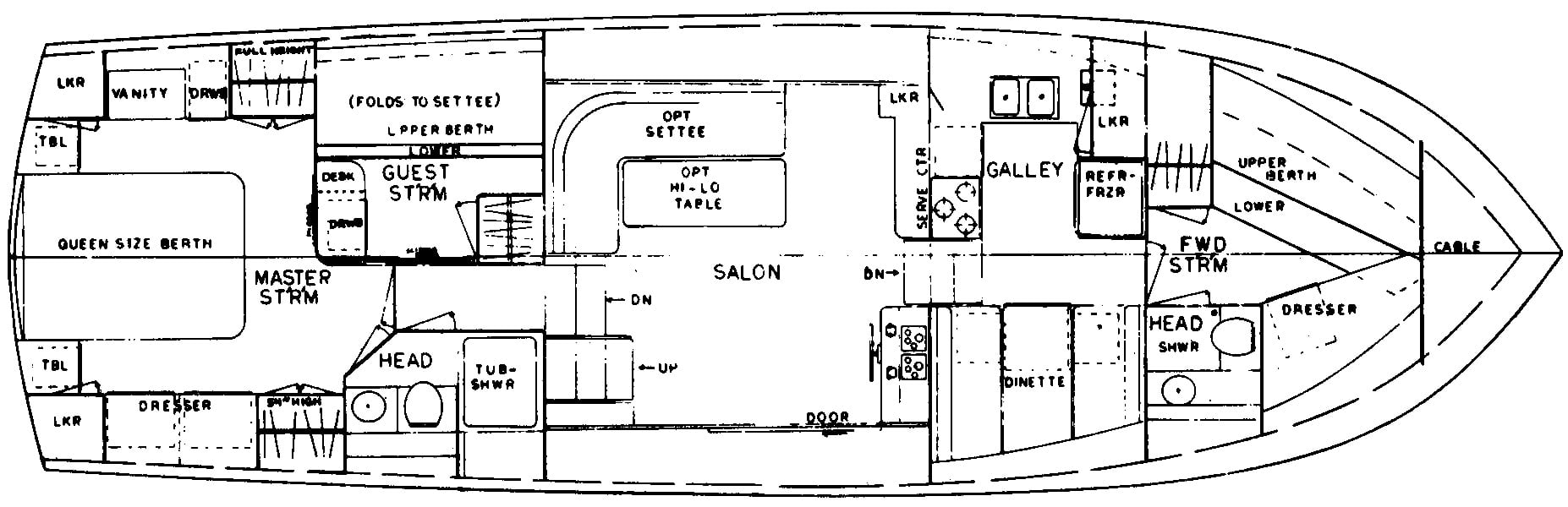 Marine Trader Yachts 47 Tradewinds floor plan