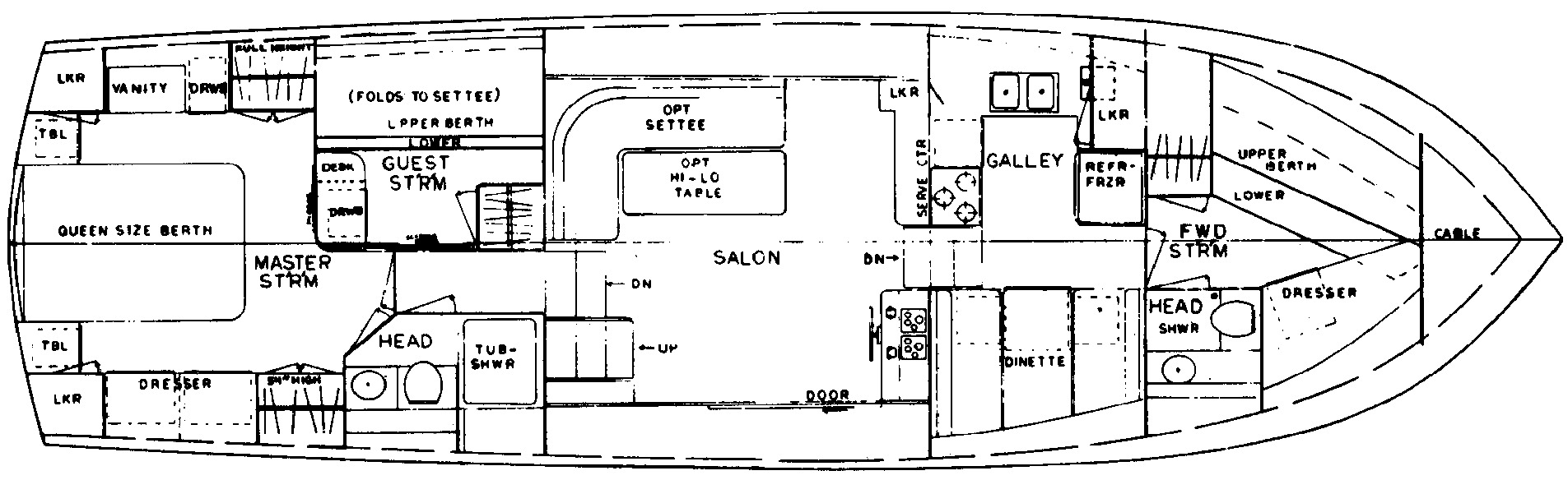 Marine Trader Yachts 47 Tradewinds floor plan