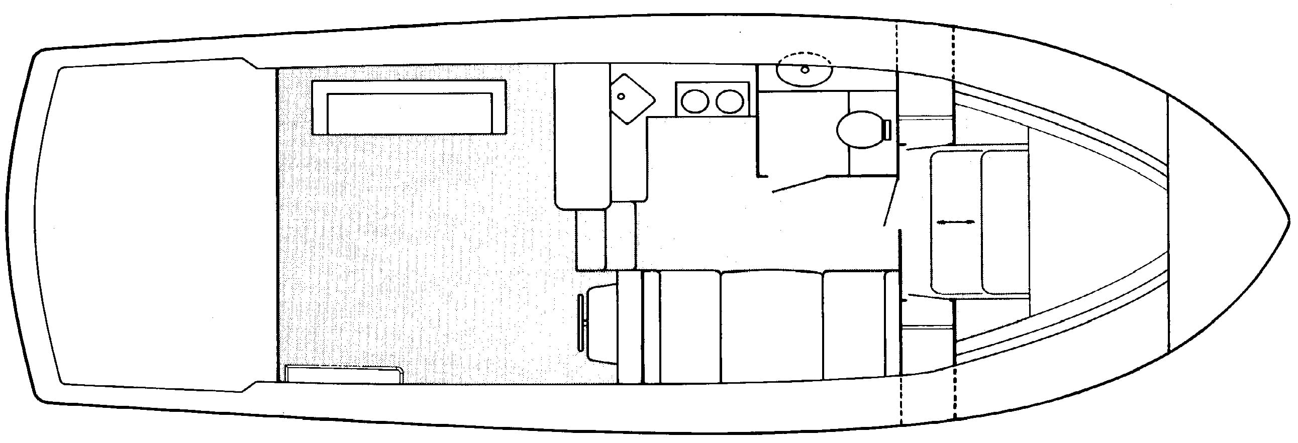 Trojan Yachts 32 Sedan floor plan