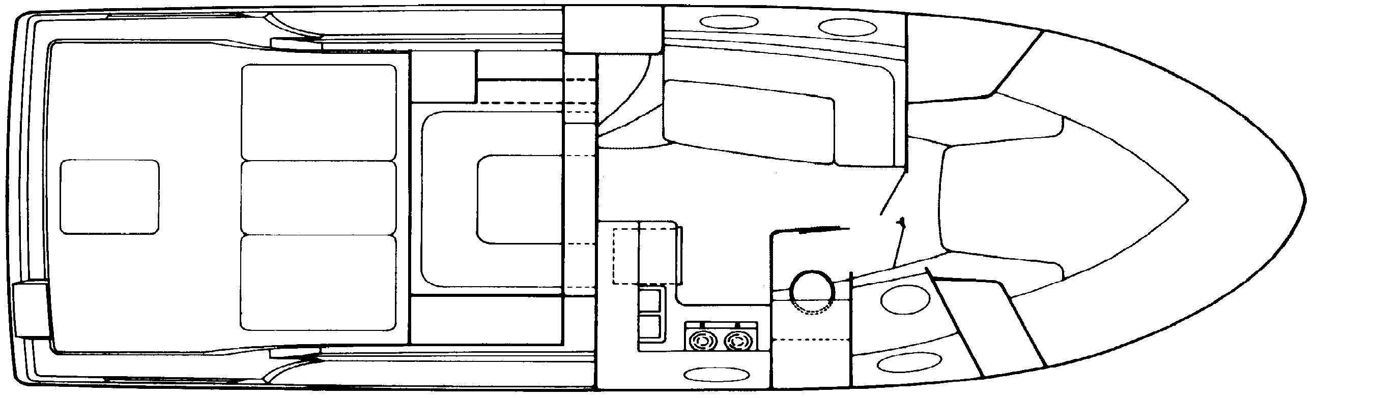 Trojan Yachts 10 Meter Mid-Cabin floor plan