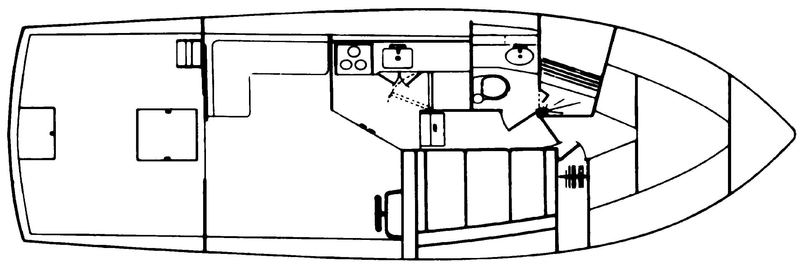 Trojan Yachts 36 Convertible floor plan