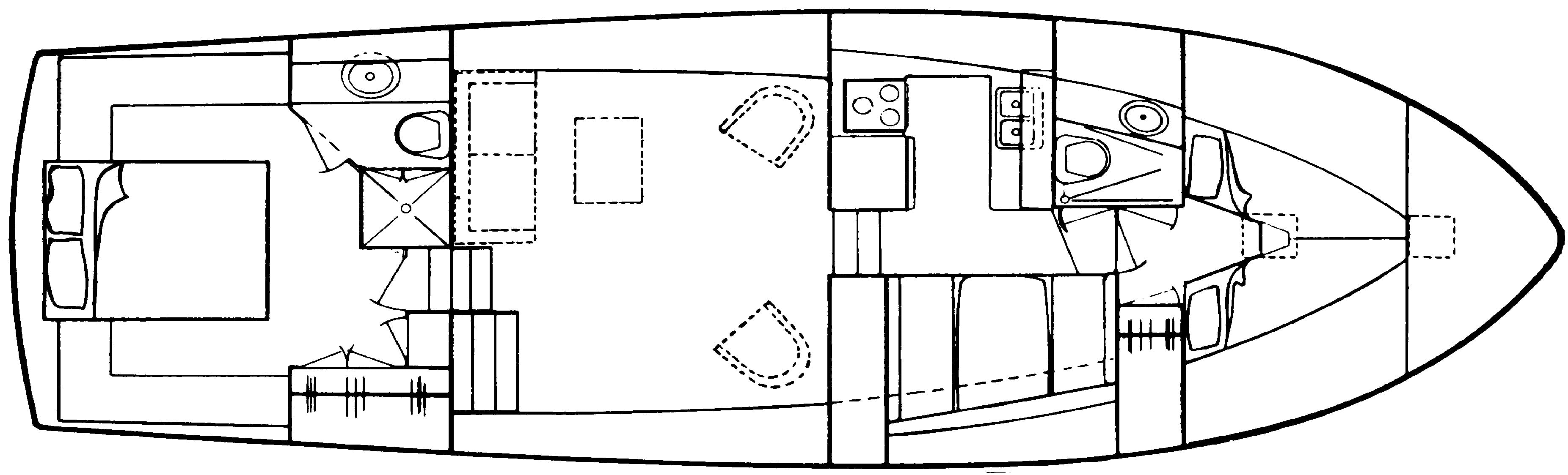 Trojan Yachts 44 Motor Yacht floor plan