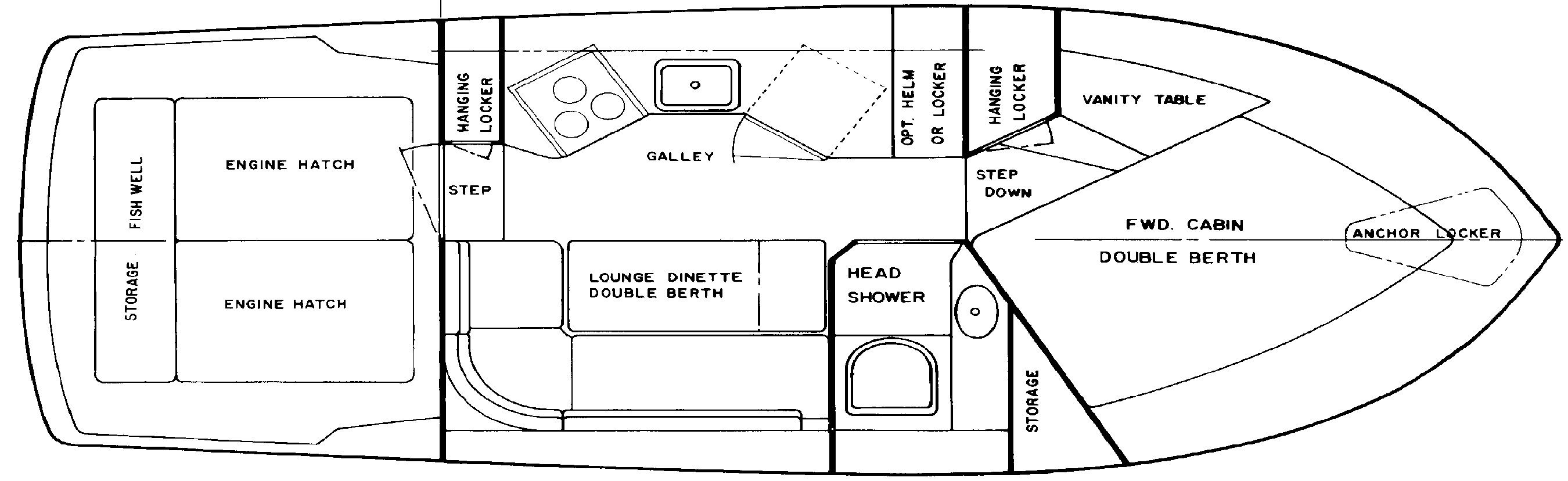 Uniflite 26 Sedan floor plan
