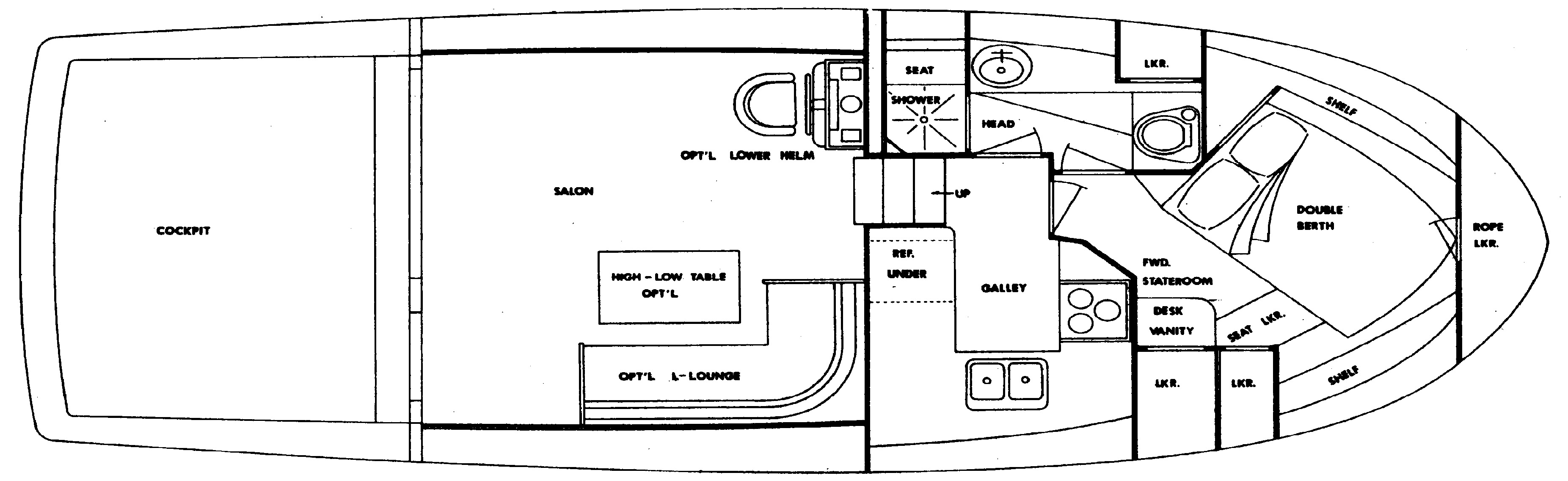 Uniflite 38 Convertible floor plan