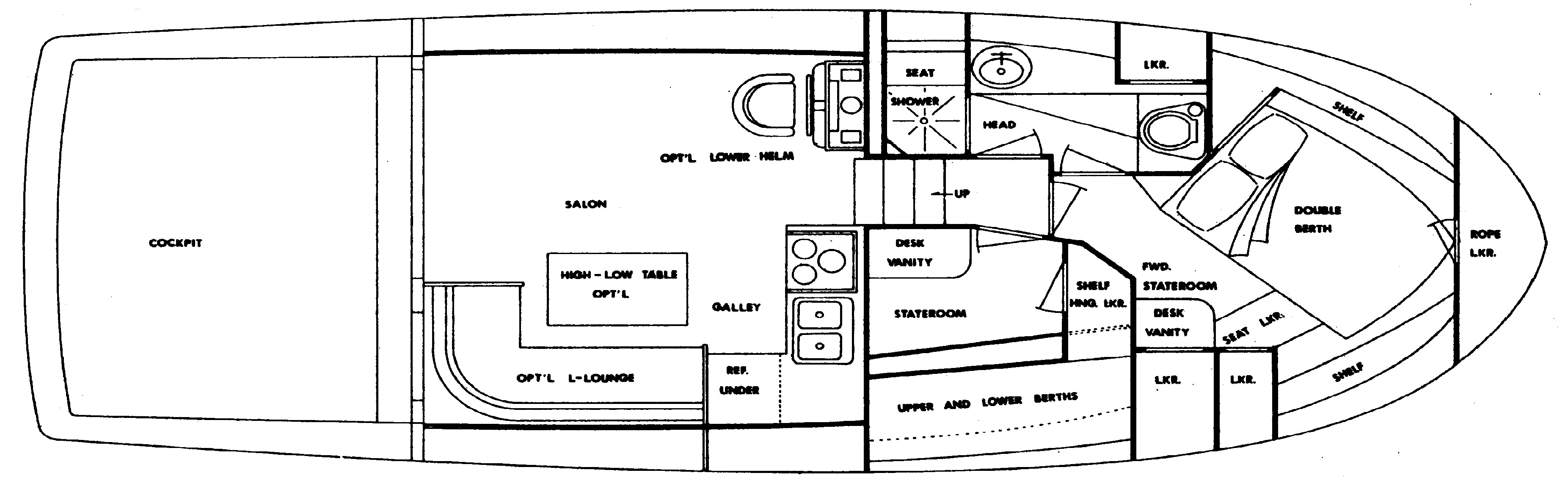 Uniflite 38 Convertible floor plan