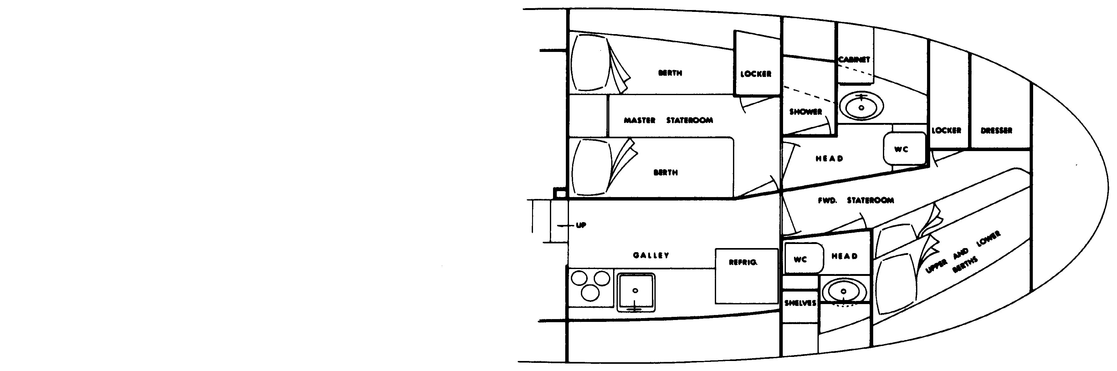 Uniflite 42 Convertible floor plan