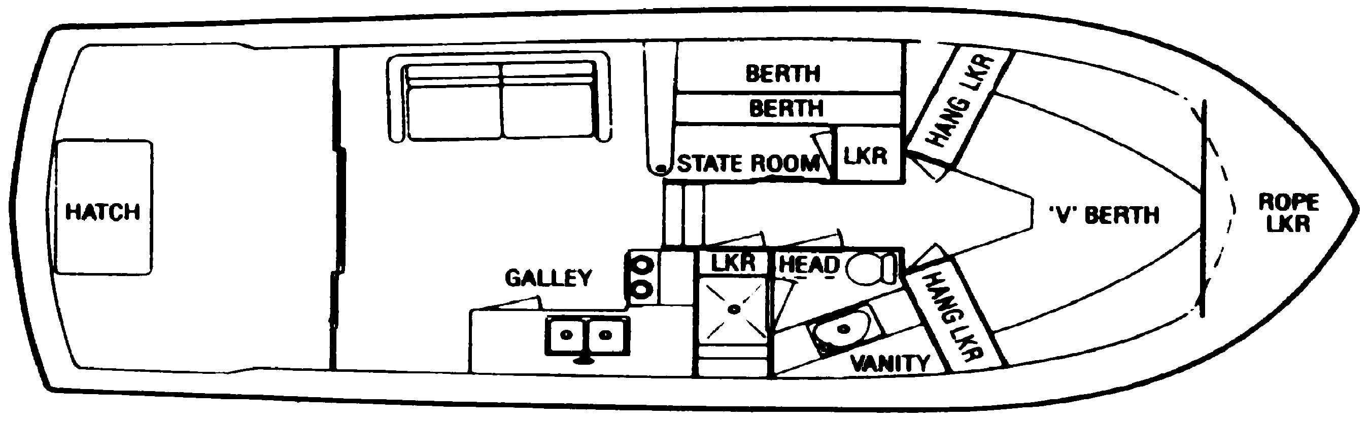 Viking Yachts 35 Convertible floor plan