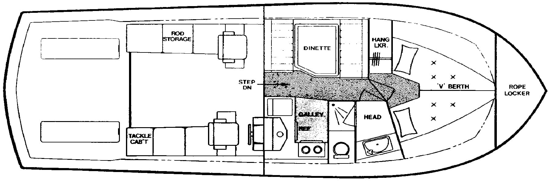Viking Yachts 35 Sportfisherman floor plan