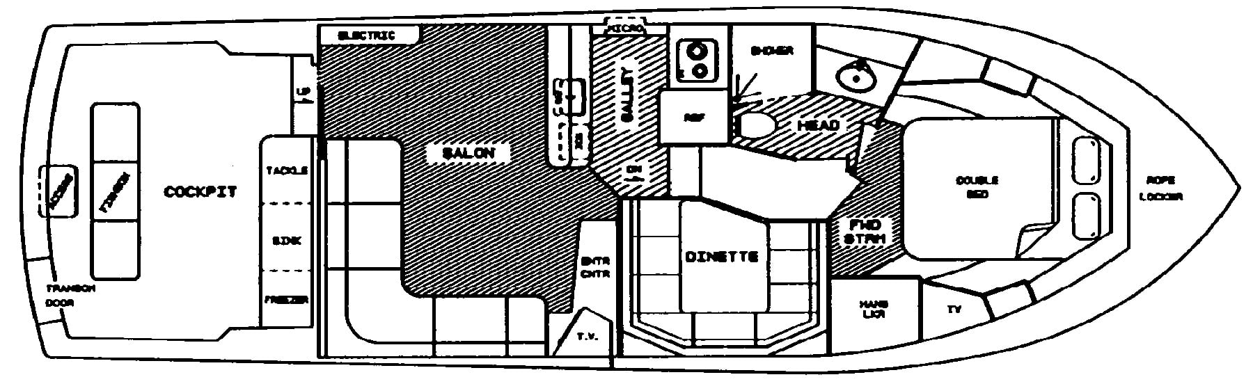 Viking Yachts 38 Convertible floor plan