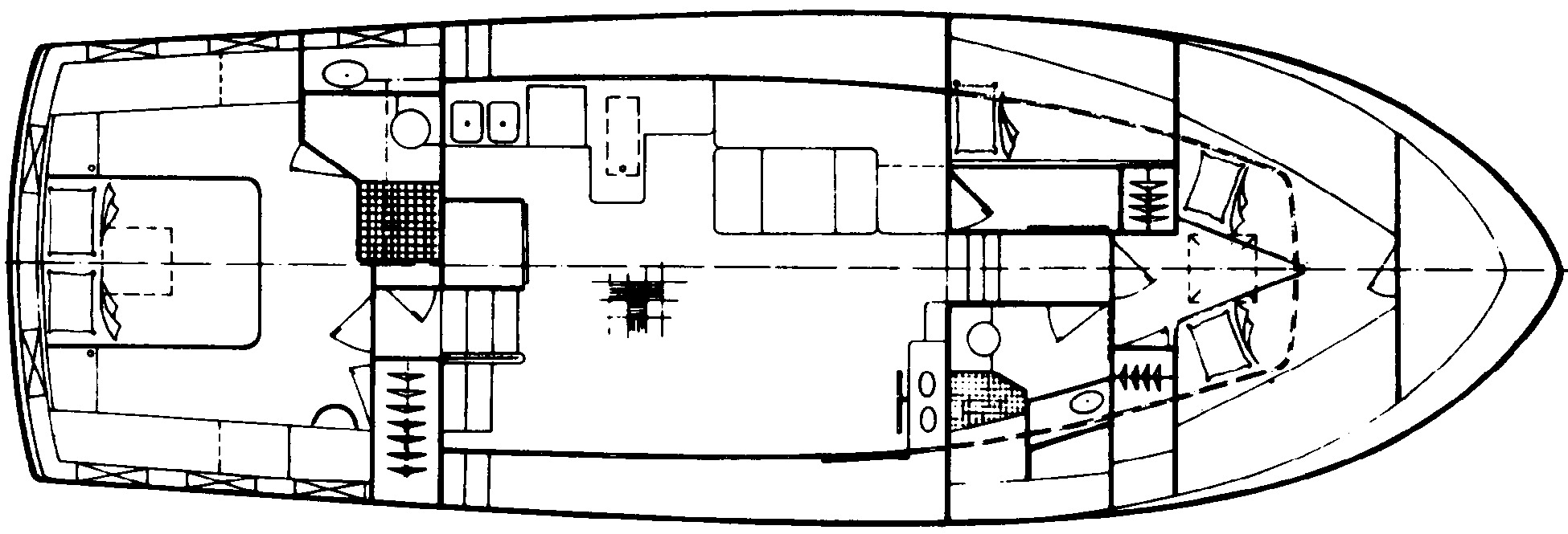 Island Gypsy 44 Flush Aft Deck floor plan