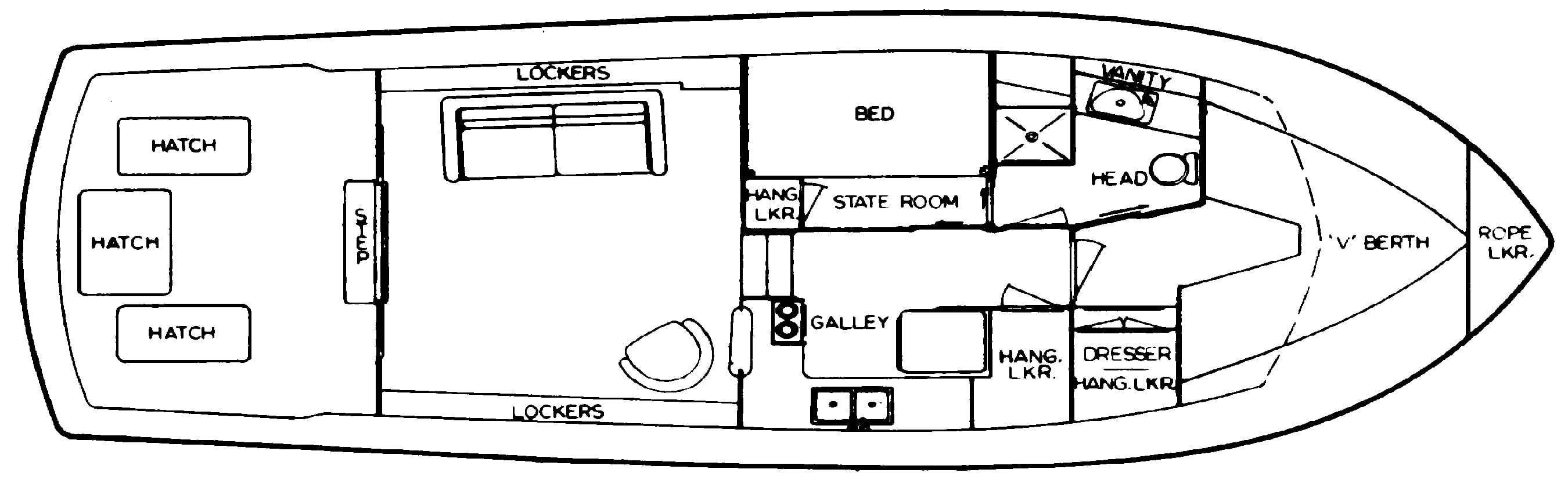 Viking Yachts 40 Convertible floor plan