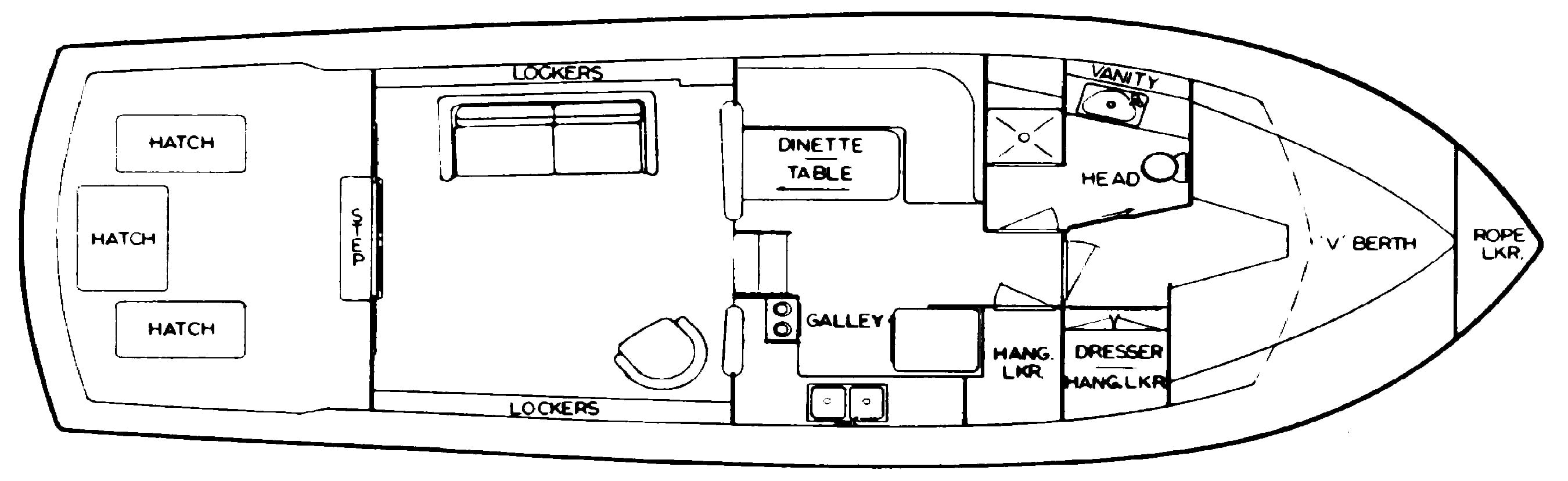 Viking Yachts 40 Convertible floor plan