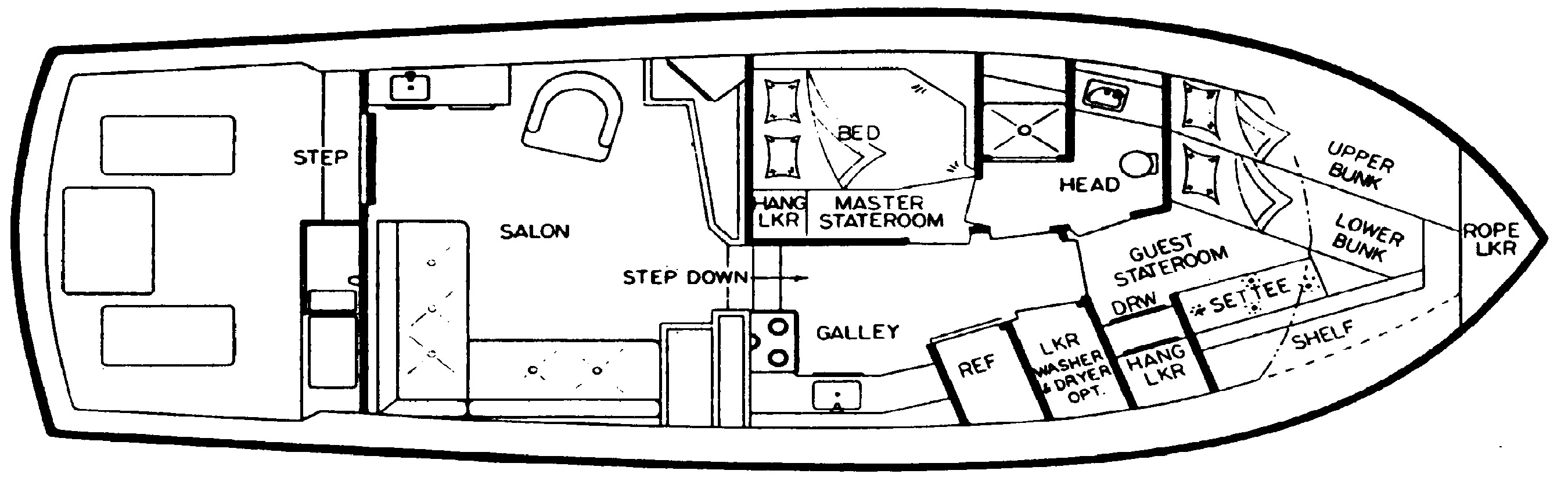 Viking Yachts 41 Convertible floor plan
