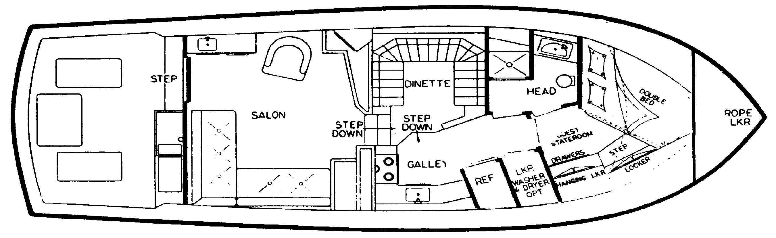 Viking Yachts 41 Convertible floor plan