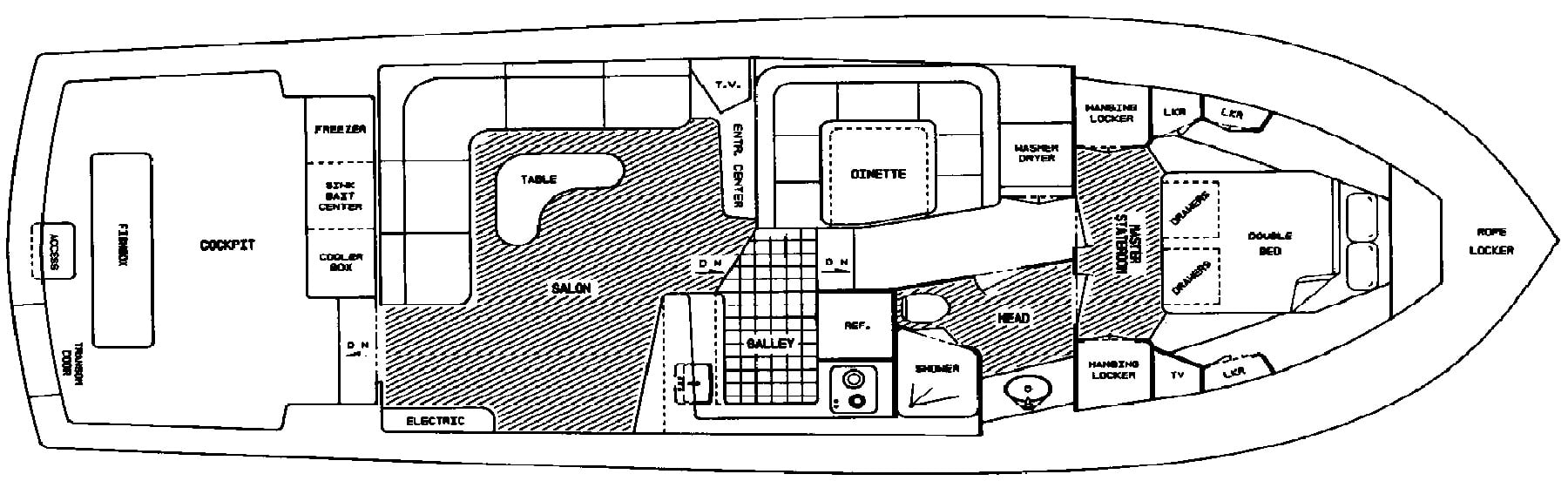 Viking Yachts 43 Convertible floor plan