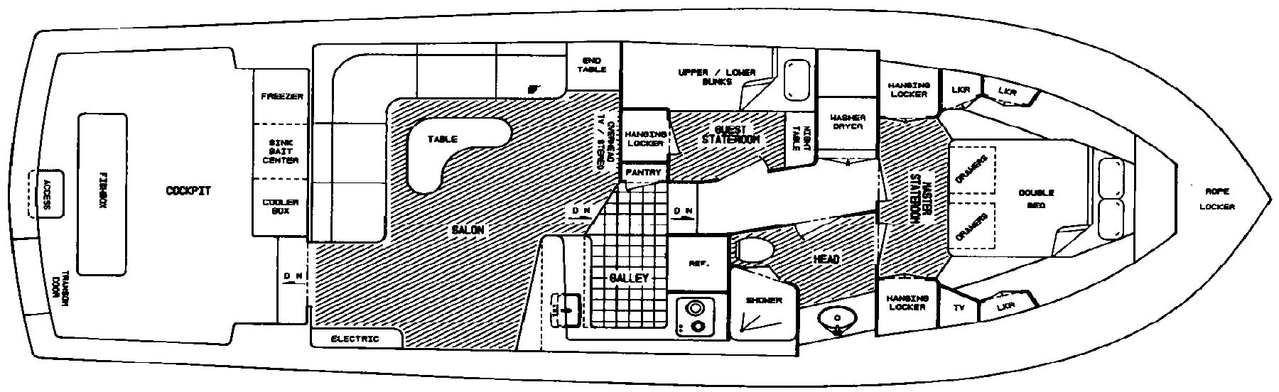 Viking Yachts 43 Convertible floor plan