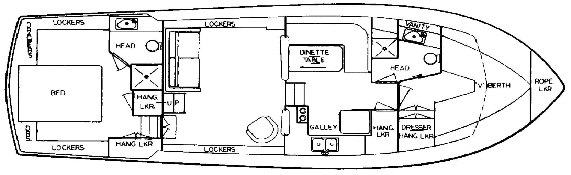 Viking Yachts 43 Double Cabin floor plan
