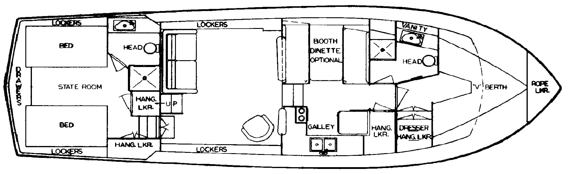 Viking Yachts 43 Double Cabin floor plan