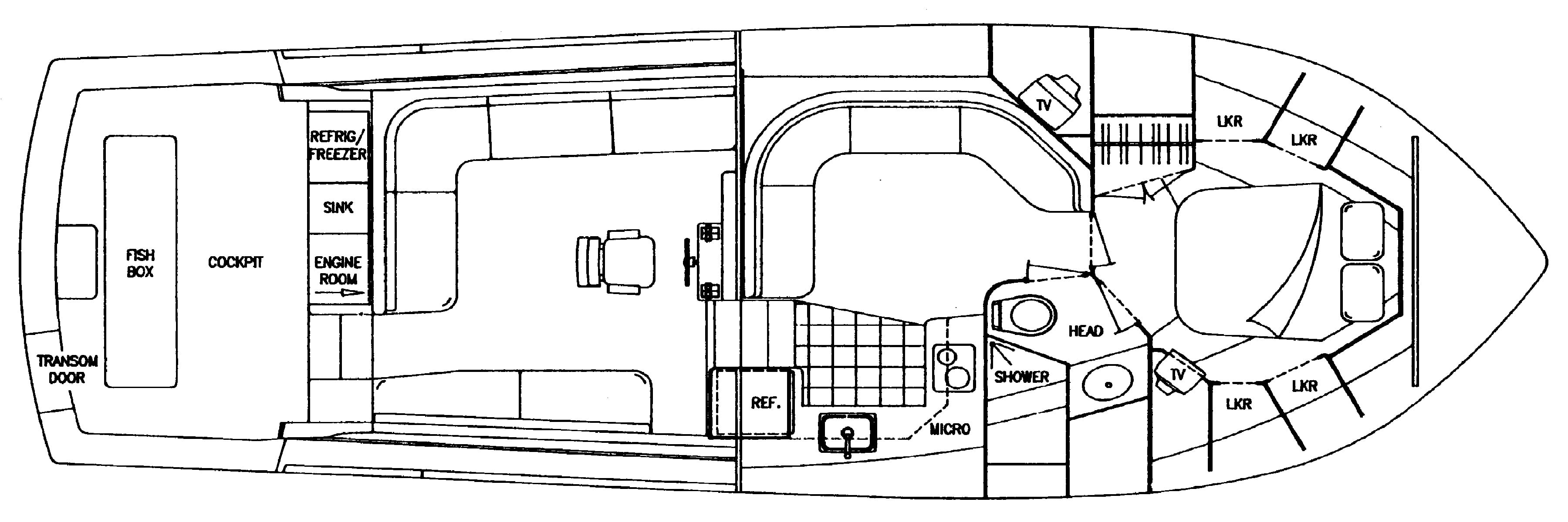 Viking Yachts 43 Open floor plan