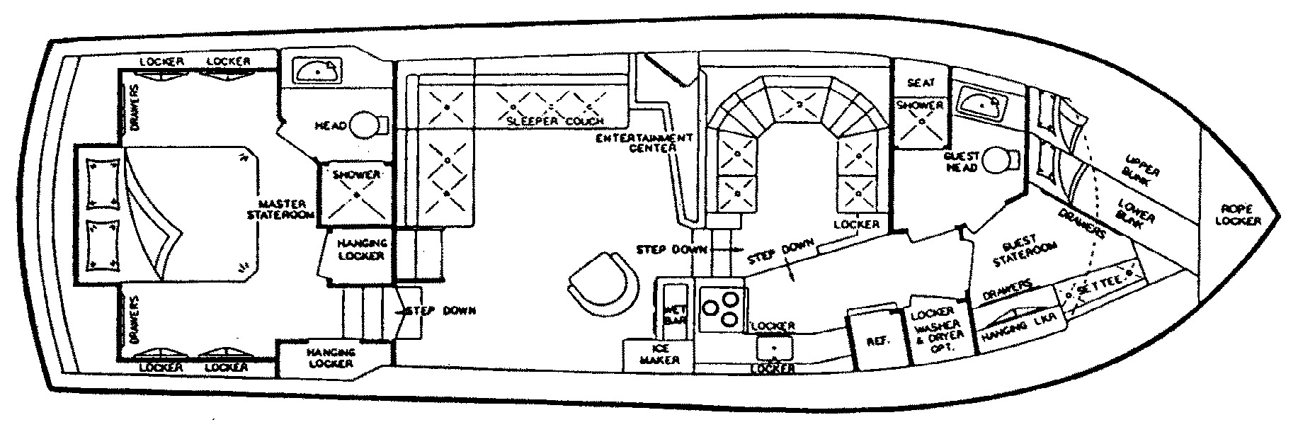 Viking Yachts 44 Motor Yacht floor plan