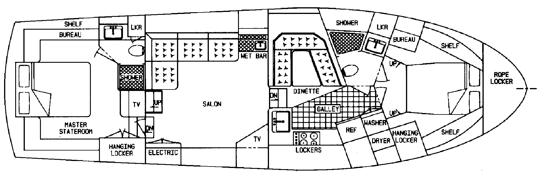 Viking Yachts 44 Motor Yacht floor plan