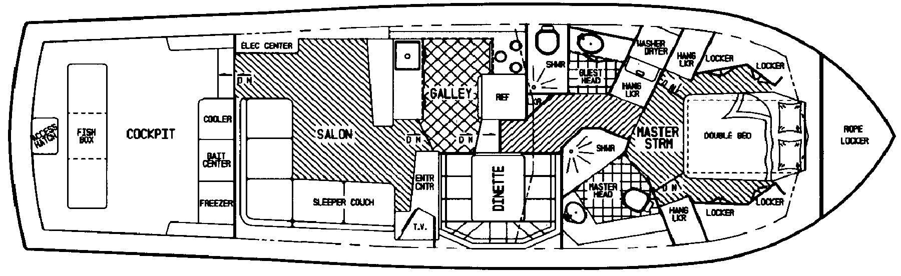 Viking Yachts 45 Convertible floor plan