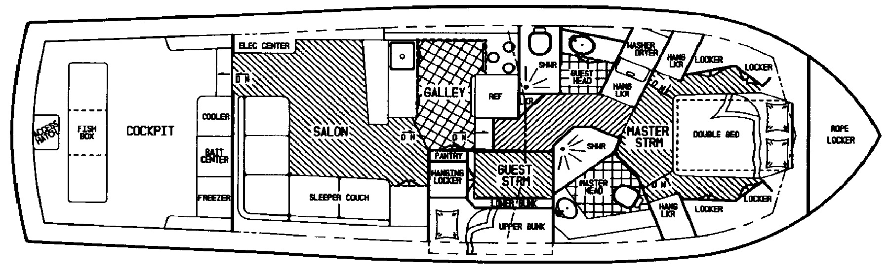 Viking Yachts 45 Convertible floor plan