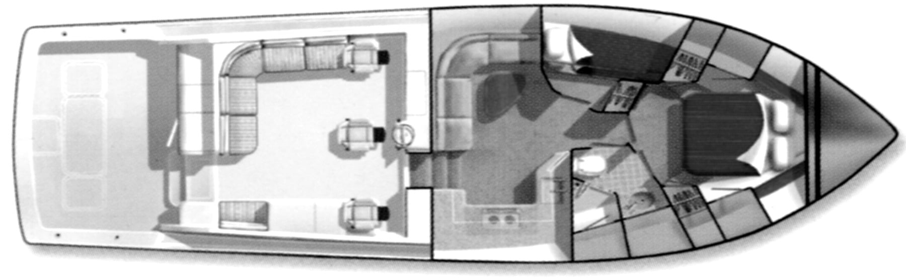 Viking Yachts 45 Open floor plan