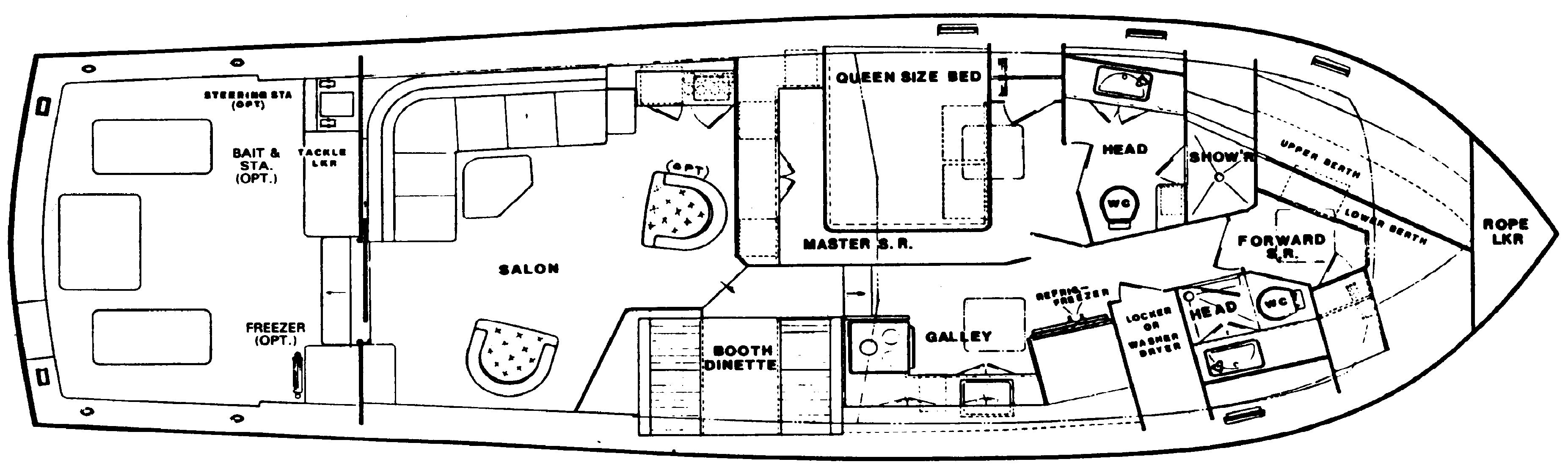 Viking Yachts 46 Convertible floor plan