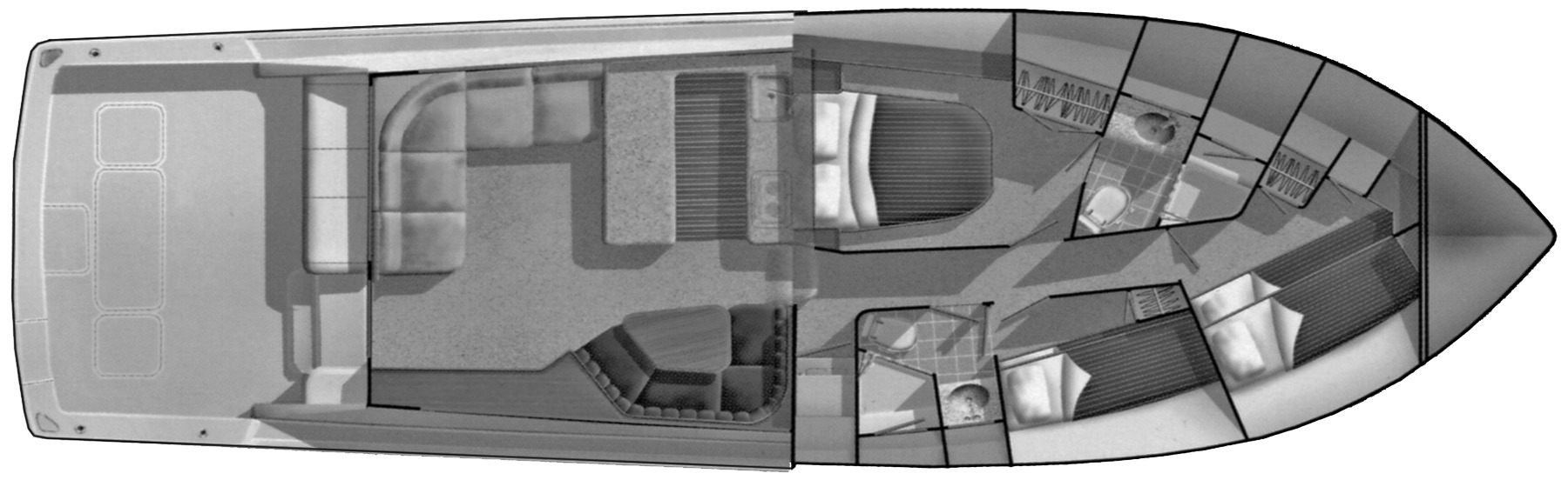 Viking Yachts 48 Convertible floor plan