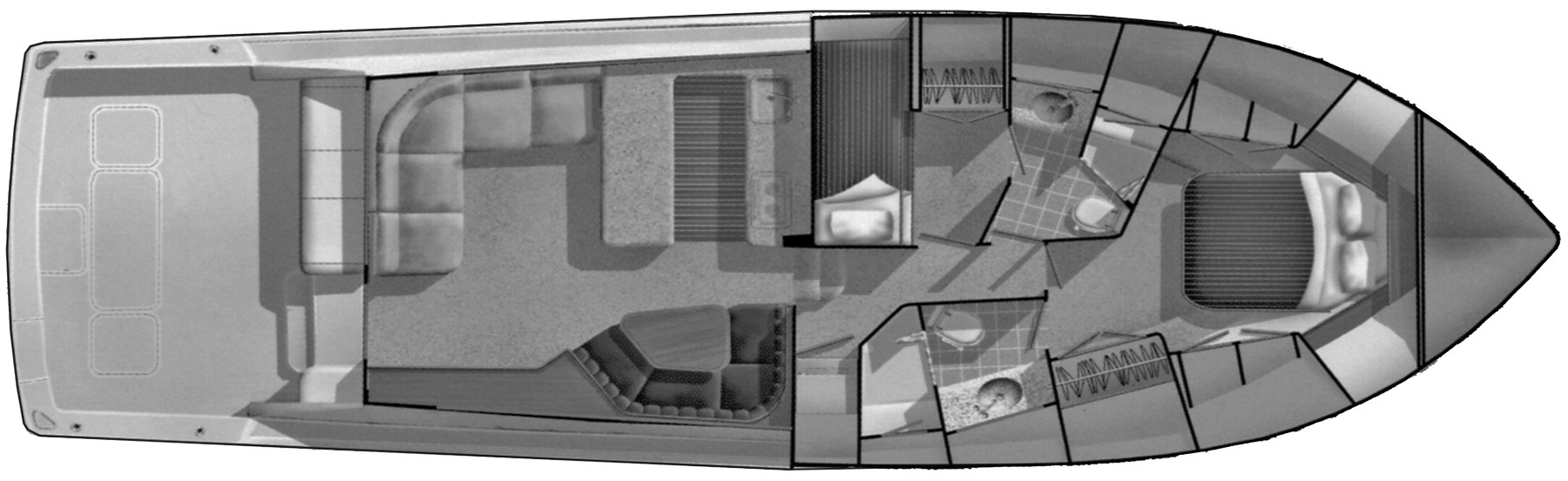 Viking Yachts 48 Convertible floor plan
