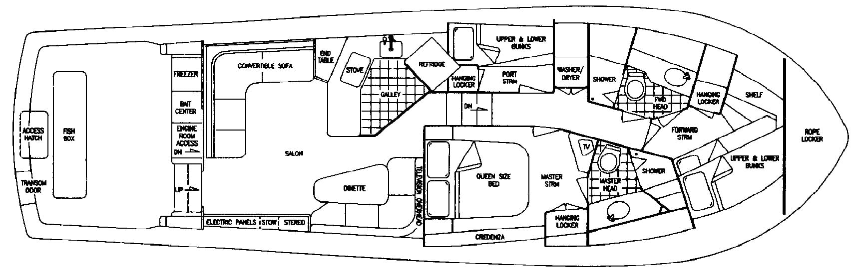 Viking Yachts 50 Convertible floor plan