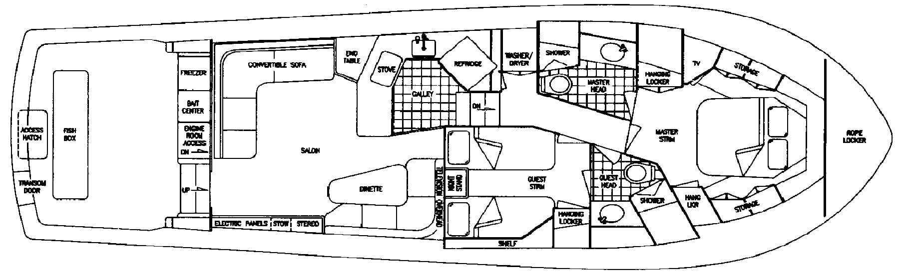 Viking Yachts 50 Convertible floor plan