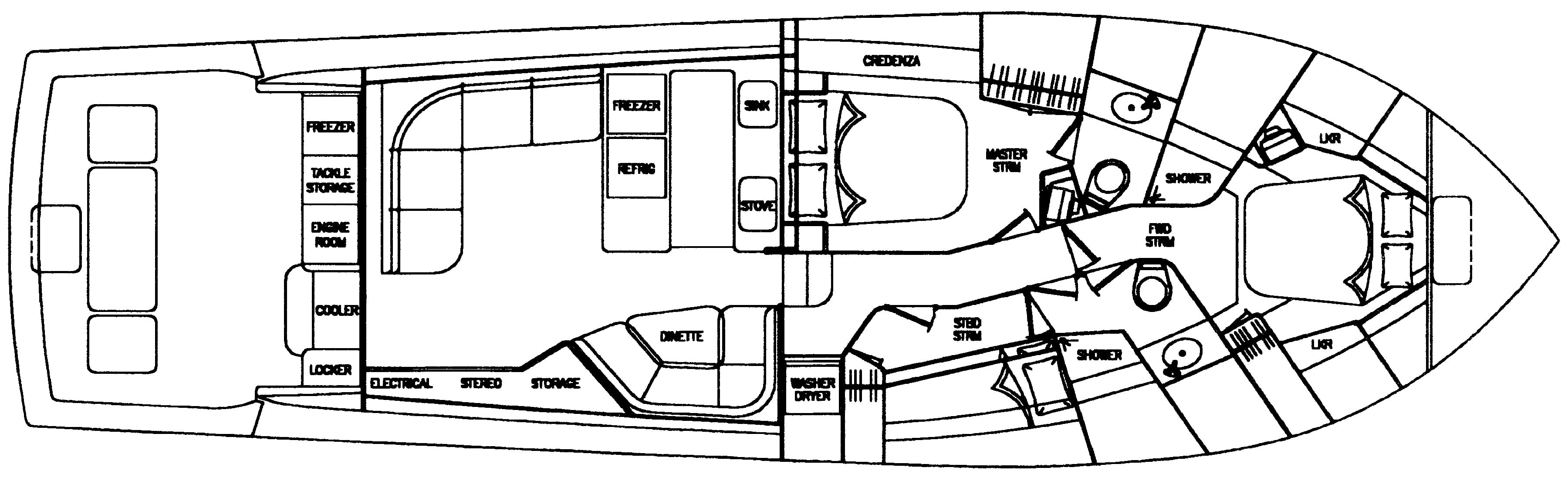 Viking Yachts 52 Convertible floor plan