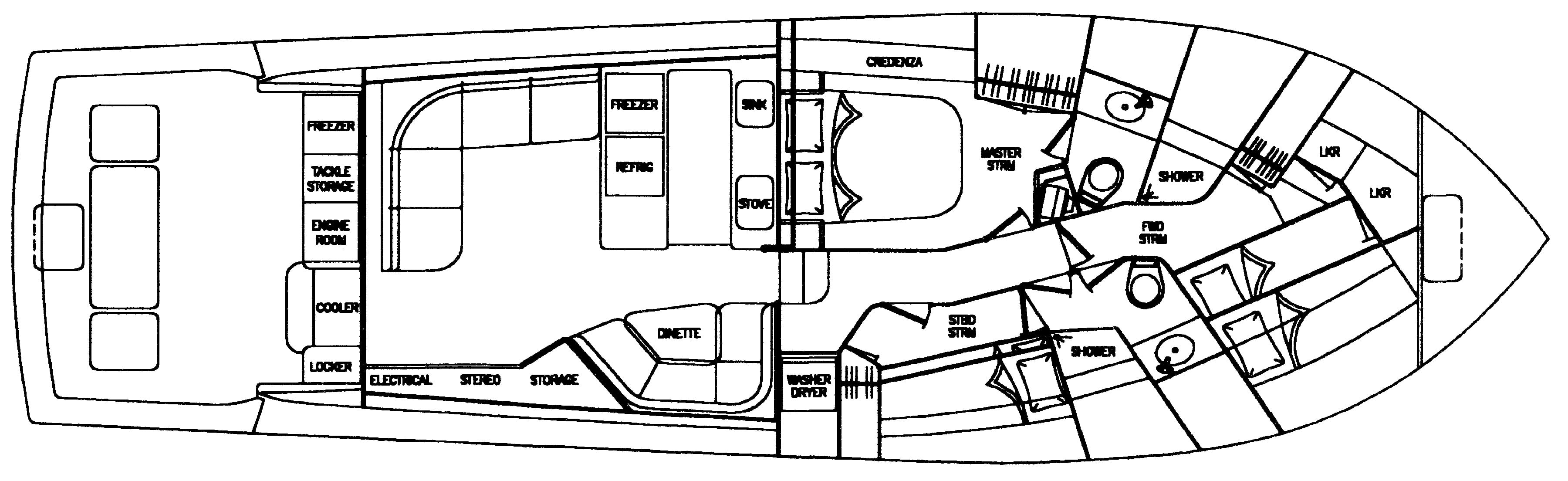 Viking Yachts 52 Convertible floor plan