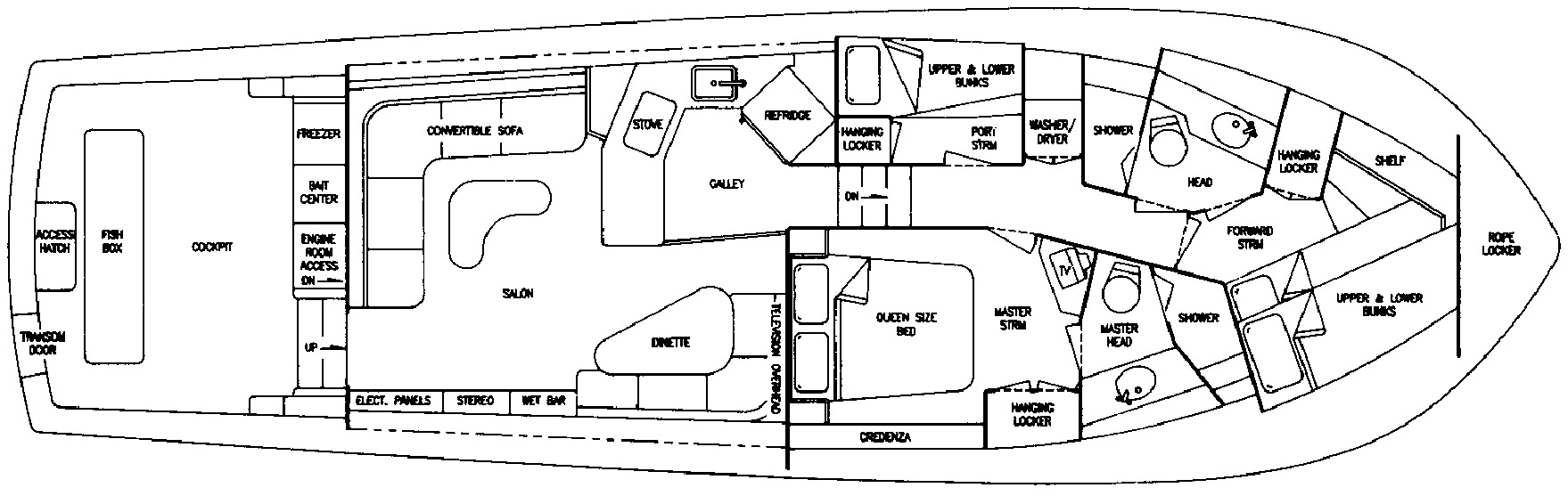 Viking Yachts 53 Convertible floor plan
